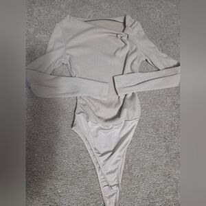 SHEIN Cream Sweater Bodysuit Size S